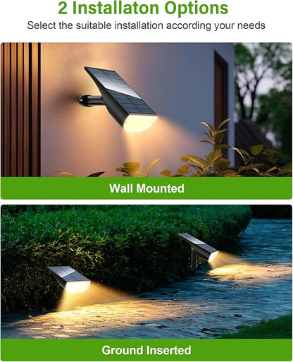 Solar Spot Lights Outdoor, Solar Lights Outdoor Waterproof IP65, 3 Brightness Modes Dusk to Dawn Landscape Spotlights for Yard Garden Pathway Tree Decoration, Warm White, 4 Pack