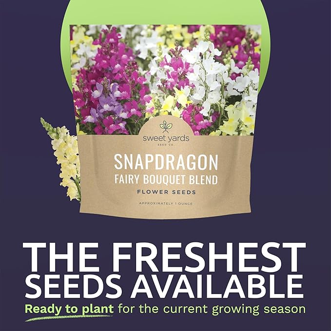 Snapdragon Fairy Bouquet Blend – Large 1 Ounce Seed Packet – 400,000 Flower Seeds for Planting – Lineria