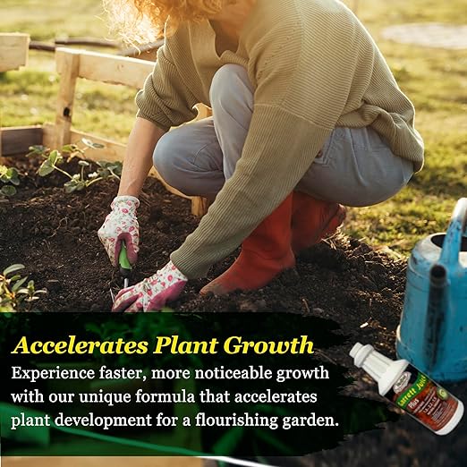 Medina Garrett Juice Plus -Liquid Plant Food & Fertilizer for Houseplants, Lawn, & Garden | Foliar Solution & Growth Enhancer, Ideal for Potted & Patio Plants | Nitrogen-Rich Liquid Fertilizer - 1 Qt.