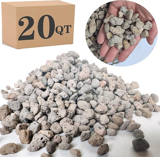 Garden Pumice Rock Horticultural Cactus Bonsai Succulent Soil Additive for Plants, Landscaping, Vase Fillers (1/2 inch, 20 QT)