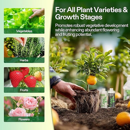 VIVOSUN Liquid Nutrients Base A & B Bundle, Grow Big Hydroponic Fertilizer, Supports Vegetative and Flowering Stages for Outdoor, Indoor Plants, Best Plant Food, Set of 8oz (Pack of 2)