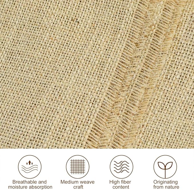 Agfabric Garden Burlap Fabric Roll, 64 inch x30 Feet Higher Density Natural Jute Material for Party Decor, Table Runner, Crafts, Plants&Tree Covering, High Density