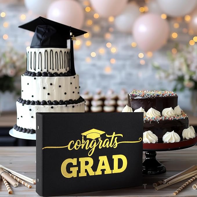 Spiareal Graduation Card Organizer Set Greeting Card Holder 6 x 8 Inches 100 Pages Stamping Binder Album Display Organization Storage for Graduation Gift Grad Party Favors Greeting Photo Gift