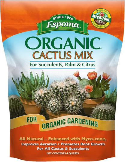 Espoma CA4 4-Quart Organic Cactus Mix, 1 Pack