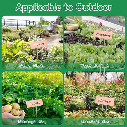 Garden Labels, 50 Pack Metal Plant Labels Waterproof Garden Markers with Pen for Seedlings Vegetables Flower, Height 10.6'' Label Area 3.5''X 1.2''