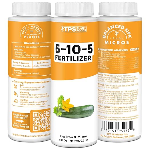 5-10-5 Fertilizer for Plants, Great for Root Vegetables, Fruiting Vegetables, and Flowers, Plant Fertilizer by TPS Plant Foods, 1 Gallon (128oz)