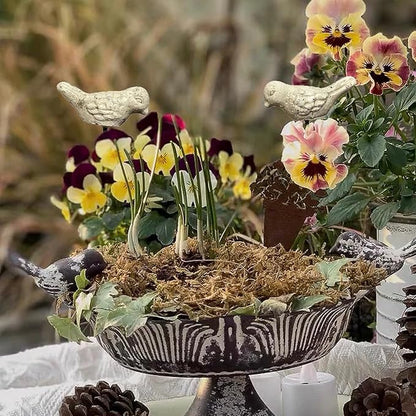 MUAMAX 2 Pcs Miniature Bird Decorative Stakes Mini Bird Picks Figures Fairy Garden Accessories Succulent Plant Flower Pots Decor Bonsai Ornaments Micro Landscapes Decor
