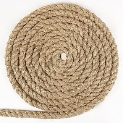 Tenn Well 1/2 inch Jute Rope, 33 Feet 14mm Thick Twine Rope for Crafting, Gardening, Home Decor, Farmhouse Decor, Cat Scratching Post