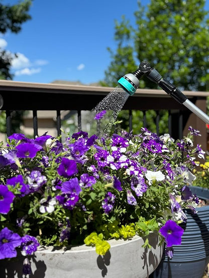 Foxglove Extendable Garden Hose Watering Wand (28–36”) with 10 Adjustable Spray Settings and Swivel Head – Long Hose Spray Nozzle with Thumb Control for Hanging Baskets and Shrubs