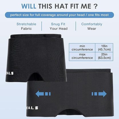 Cold Head Cap, Ice Head Hat, Compressed Ice Head Wrap Wearable Comfortable &Strechable-Black