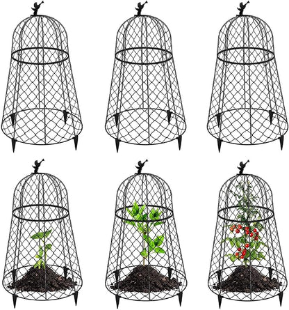 Garden Cloches for Plants, Plant Protectors from Animals, Rustproof Chicken Wire Cloches, 13" D x 20" H Large Plant Cloche and Cover, Keep Small Animals Out, 6- Pack