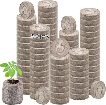 Legigo 200 Pcs 40mm Seed Starter Peat Pellets Pods for Seedlings- Compressed Seed Starting Pellets Seed Starter Pods Plugs Soil Peat Pods for Starting Seeds, Garden Planting Herb Flower Vegetables