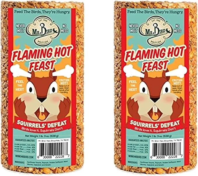 2-Pack of Mr. Bird Flaming Hot Feast Small Cylinder 19 oz.