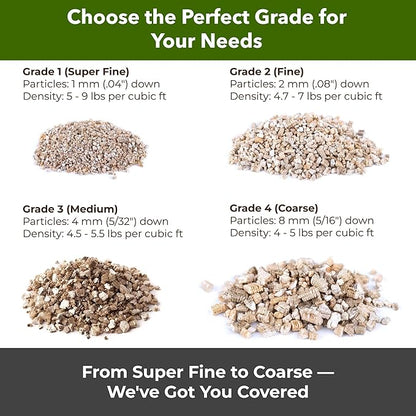 Organic Coarse Vermiculite for Indoor Gardening Plants and Mushrooms – Enhances Soil Aeration, Seed Germination, Rooting Cuttings – Small Packages and Bulk (Vermiculite Grade 3 – Medium, 3 qt)