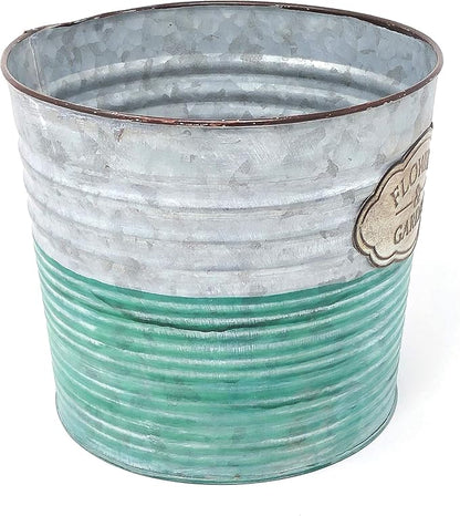 allgala Galvanized Planter Pot Indoor and Outdoor Decoration-8"-HD60072