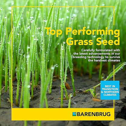Barenbrug Pebble Beach Sun & Shade Grass Seed Mixture for Lawn Repair & Growth, Pebble Beach Golf Course Approved Blend, 20 LB Bag