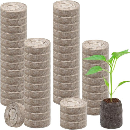 Legigo 50 Pcs 30mm Peat Pellets Seed Starter Soil Pods- Seedling Soil Peat Pods for Seed Starting, Compressed Seed Pod Root Starter Plugs for Garden Plant Cuttings Planting Herb Flower and Vegetables