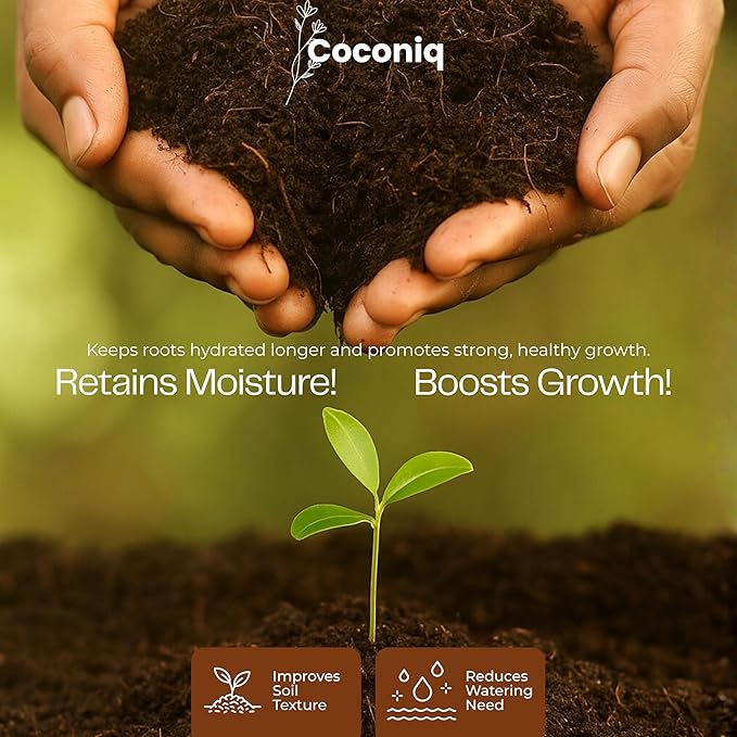 Premium Coco Coir Bricks 4 Pack - Lightweight Cocopeat for Garden Soil, Compressed Coconut Fiber Brick for Potting, Gardening, Planting, Seed Starting, Indoor & Outdoor Plants, Set of 4