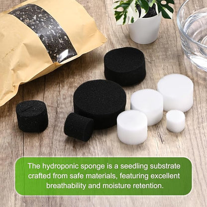 50-Pack Hydroponics Sponges, 1.97 Inch Growing Media Cylindrical Sponges for Planting Gardening Tool/Grow Seedlings/Home Vegetable Flower, Soilless Cultivation Seedling [White]