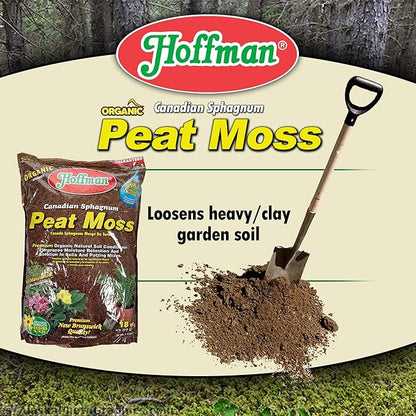 Hoffman Canadian Sphagnum Peat Moss - 18 Quart,Brown/A,37029