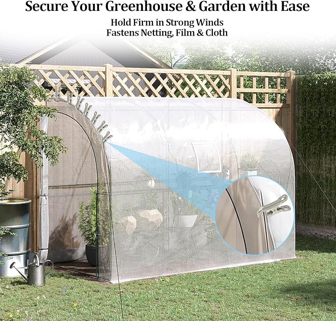 Garden Clips Stainless Steel Greenhouse Clamps Spring Clips for Garden Mesh, Shade Cloth, and Plant Support for Plants, Greenhouse, Outdoor Gardening (40 Pack)