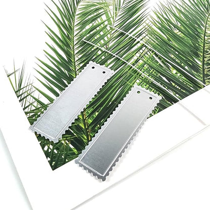 100 Pieces Aluminum Plant Label Tree Tags Flower Pot Waterproof Marker with Metal Wires for Indoor Outdoor Gardening Nursery, Greenhouses (Small, Wavy Edge)