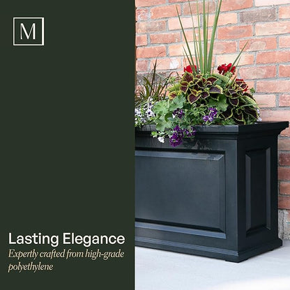 Mayne Nantucket Trough Planter – Self-Watering, Weather-Resistant Planter for Flowers – Durable Outdoor Design for Patio, Porch, or Entryway