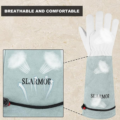 Long-Gardening-Gloves Women/Men-Thorn proof Rose Pruning Heavy Duty Gauntlet-M
