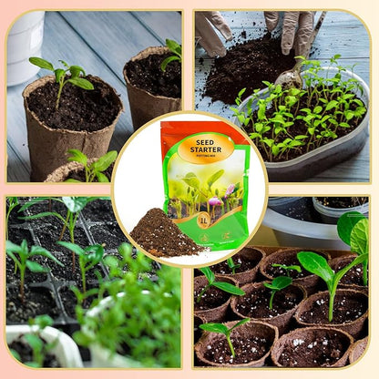 Seed Starting Soil Mix 1qt, Seed Starter Seedling Soil Ready to Use Suitable for Vegetable, Flower, Houseplant and Bonsai