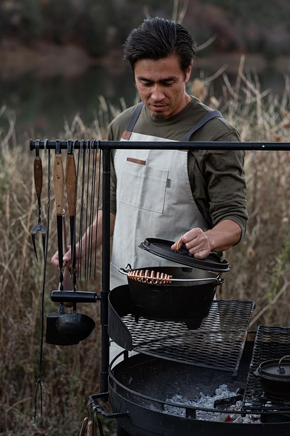 Barebones Chef Grilling Apron - Cooking Aprons for Men and Women - Durable Canvas Apron with Pockets