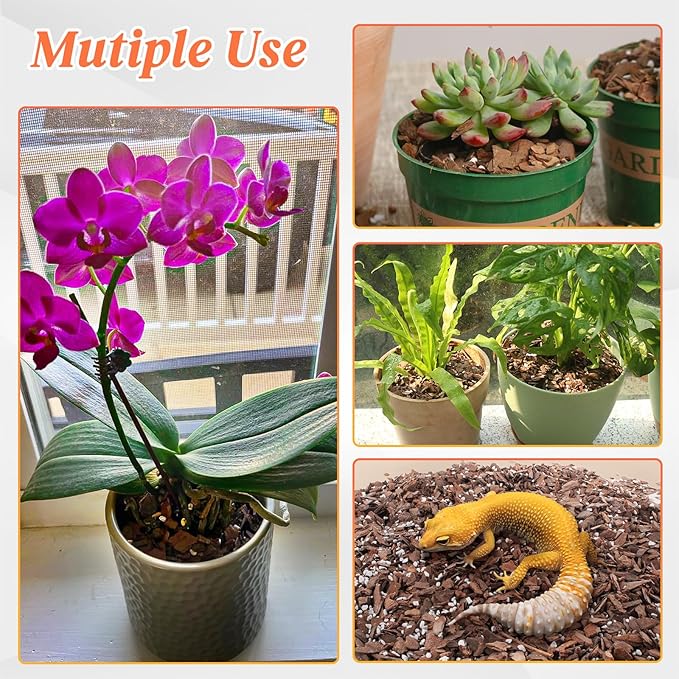 Orchid Bark Potting Mix - 29QT Natural Orchid Potting Mix for Repotting, Blended with Small Pine Bark and Perlite to Provide Ideal Ventilation and Good Drainage for Orchids and Other Potted Plants