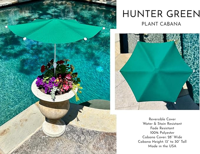Fixed Plant Shade for Potted Plants 28" x 30" Outdoor Container Sun Shade Cover Premium Fabric Canopy with Fiberglass Frame & Soil Anchor Stripes & Solids Assembly Required