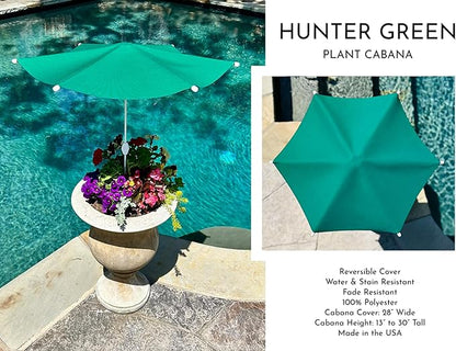 Fixed Plant Shade for Potted Plants 28" x 30" Outdoor Container Sun Shade Cover Premium Fabric Canopy with Fiberglass Frame & Soil Anchor Stripes & Solids Assembly Required