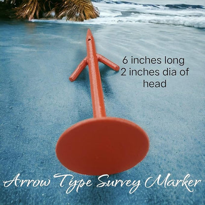 Pack of 6 Survey Land Marker in Orange Color/Property Stakes in Metal/Ground Markers Property Linemarker Boundary Stakes