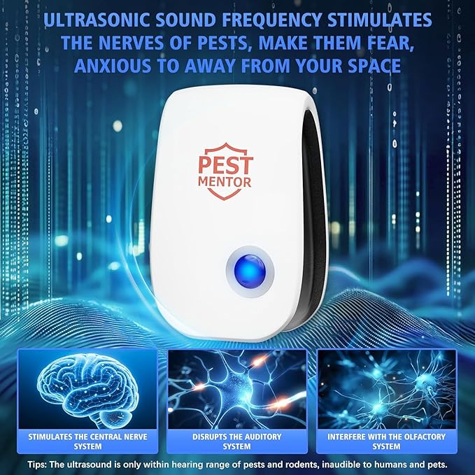 Ultrasonic Pest Control Repeller 10 Packs, Electronic Pest Repellent, Insect Repeller for Bugs, Mouse, Mosquito, Roach, Rodent, Spider, Ant