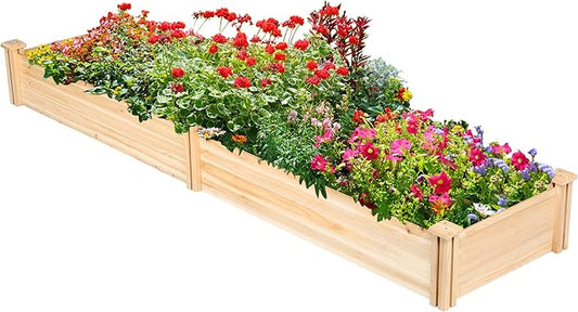 Topeakmart Wooden Elevated Raised Garden Bed Kit Divisible - Garden Planter Boxes for Vegetables Outdoor Outside 95x 25 x 11inches
