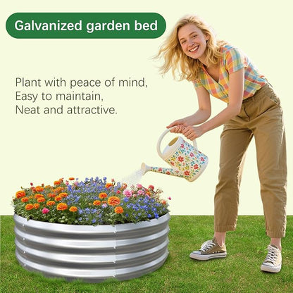 Galvanized Garden Bed Kit for Vegetables/Herbs/Flowers, Raised Planter Box, Outdoor, 2 Pack 2x2x1 Ft