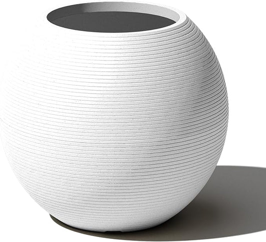 Veradek Strata Series Sphere Round Planter for Patio & Backyard | Durable Plastic-Stone Material | Modern Décor for Tall Trees and Plants