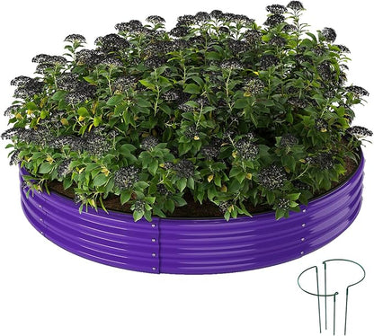 Galvanized Metal Planter Round Raised Garden Bed Kit for Gardening Outdoor，3x3x1ft Grow Garden Box Raised Flower Bed，Round Galvanized Planter Outdoor Large Metal Fire Pit Ring