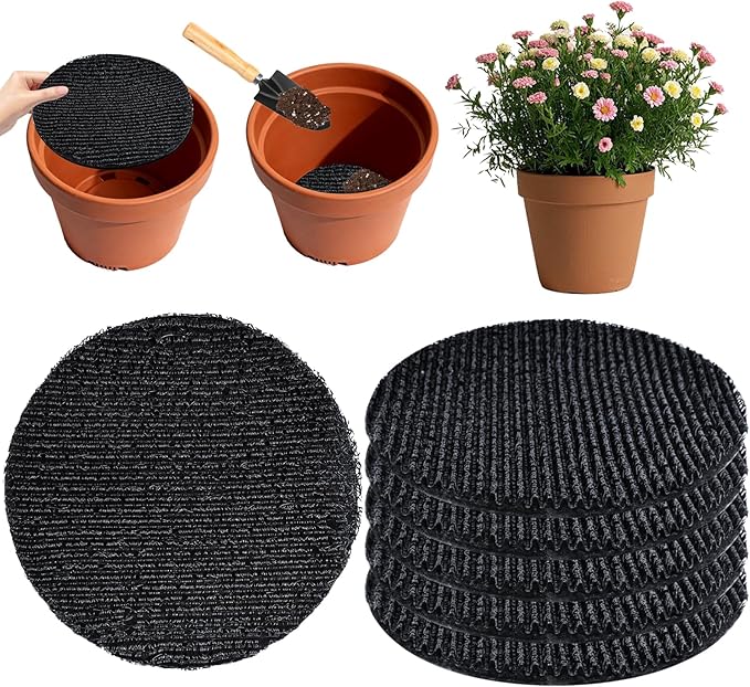 3Pcs Round Pot Mesh Drainage Discs Double Layer Plant Pot Hole Insert Pads Cutable Bonsai Pot Bottom Grid Mat Mesh Reusable for Indoor Outdoor Potted Plant Prevent Soil Loss Keep Roots Healthy 12inch