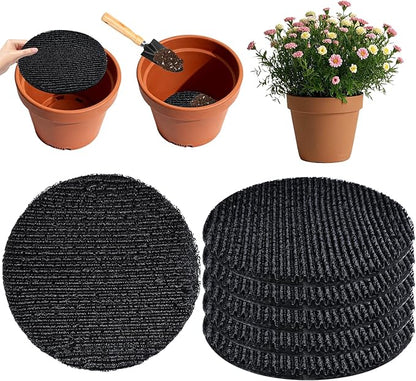3Pcs Round Pot Mesh Drainage Discs Double Layer Plant Pot Hole Insert Pads Cutable Bonsai Pot Bottom Grid Mat Mesh Reusable for Indoor Outdoor Potted Plant Prevent Soil Loss Keep Roots Healthy 12inch