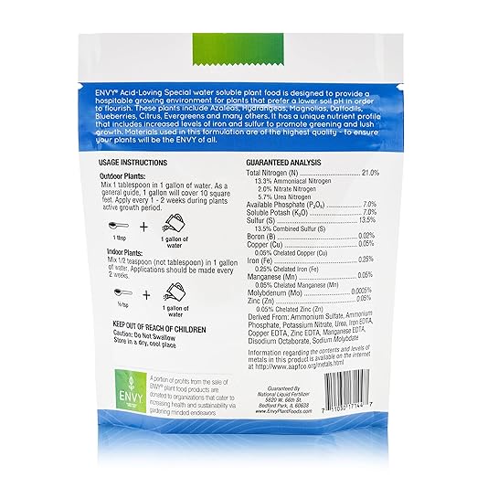 ENVY Plant Foods Acid-Loving Special | Water Soluble Fertilizer | Hydrangea, Azalea, & Berry Plant Food (0.5 lb)
