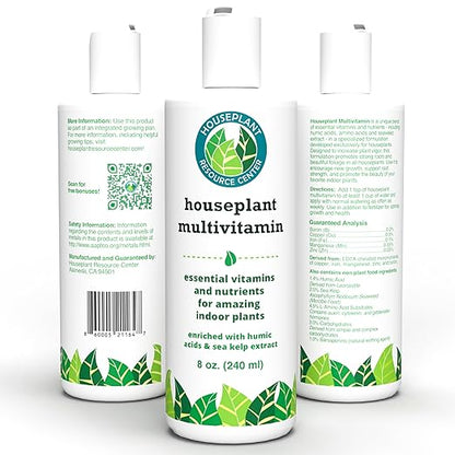 Micronutrient, Sea Kelp & Humic Acid Booster for Houseplants (Pairs with Fertilizer) – Houseplant Multivitamin | Leaf & Root Growth Supplement | 8oz