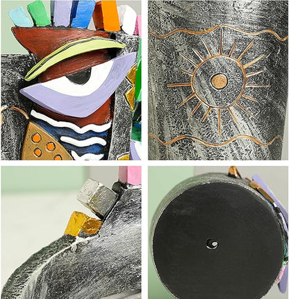 Picasso Face Planter Pots Abstract Art Colorful Flower Vase with Drainage Hole Unique Head Flower Pots for Home Balcony Decoration (S+L)