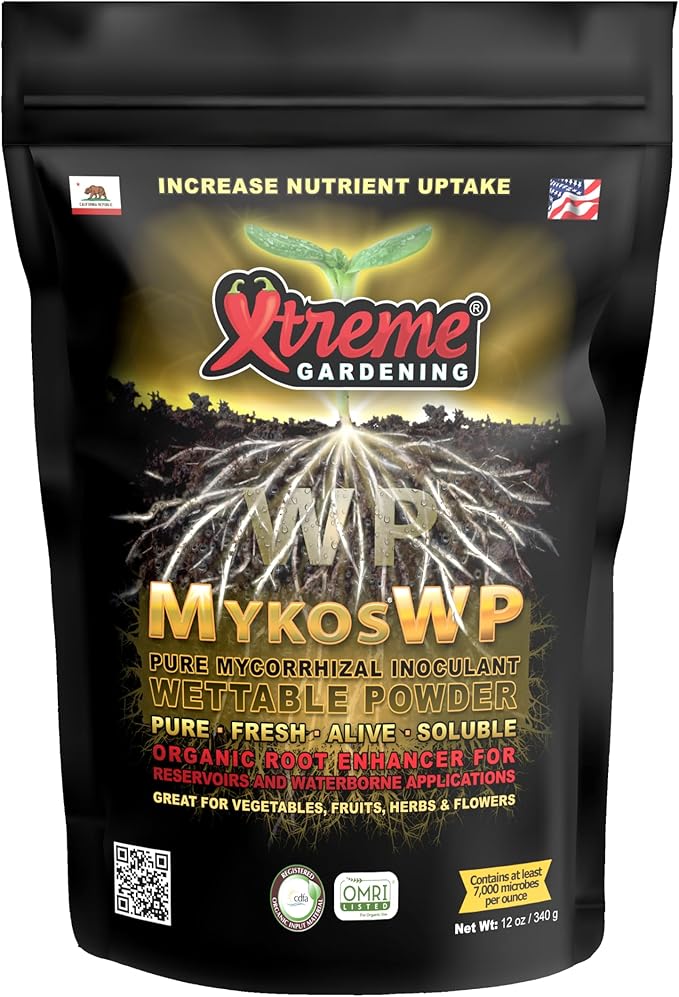 MYKOS WP Mycorrhizae Powder 12 oz – Mycorrhizae for Plants – Mycorrhizal Fungi Root Stimulator for Plants – Ideal for Seedlings, Transplants, Bare-Root Trees & Hydroponic Systems