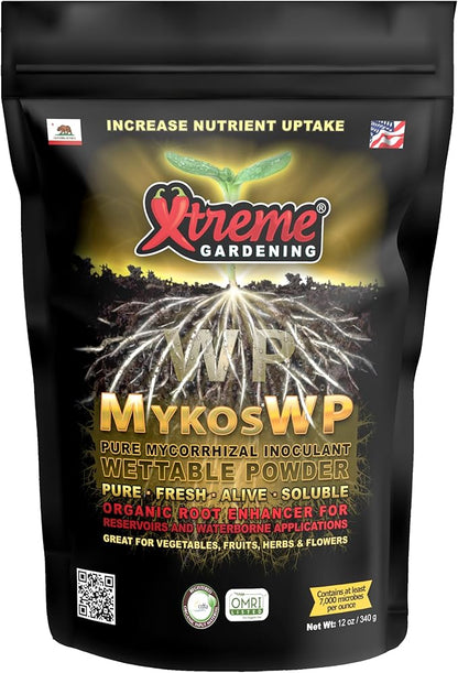 MYKOS WP Mycorrhizae Powder 12 oz – Mycorrhizae for Plants – Mycorrhizal Fungi Root Stimulator for Plants – Ideal for Seedlings, Transplants, Bare-Root Trees & Hydroponic Systems