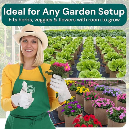 Sustainable Village Grow Bags - 1-Gallon Bottomless Fabric Pots for Plants for Indoor and Outdoor Use - Breathable Design for Healthier Roots- 20 Pack