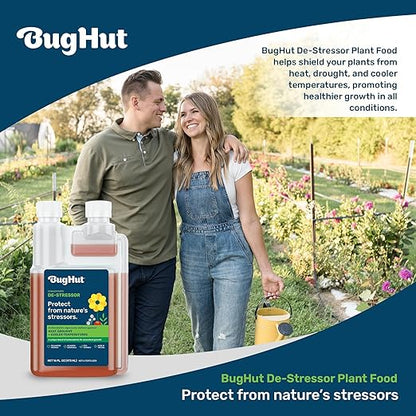 BugHut De-Stressor Plant Food - Natural Antioxidant for Healthy Growth and Protection - Liquid Antioxidant for Indoor and Outdoor Plants, Flowers, Vegetables - 0.5 oz., Makes 2 gallons