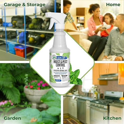 Mighty Mint Peppermint Oil Insect Repellent Spray – Natural Indoor & Outdoor Bug Control for Spiders, Ants, Roaches, and More – Plant-Based, Extra-Strong Formula - 16 oz (Pack of 2)