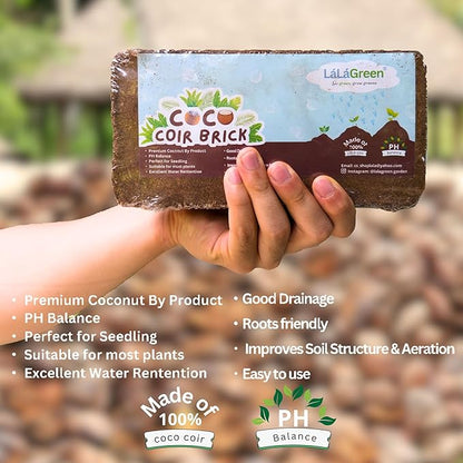 LaLaGreen Indoor Planting Soil (500g, 4 Pack) Organic Shredded Coconut Husk Fiber Brick Orchid Peat Moss for Plants, Fertilizer for Outdoor Plant Seed Starter Soils Coco Coir for Herb Flower Gardening